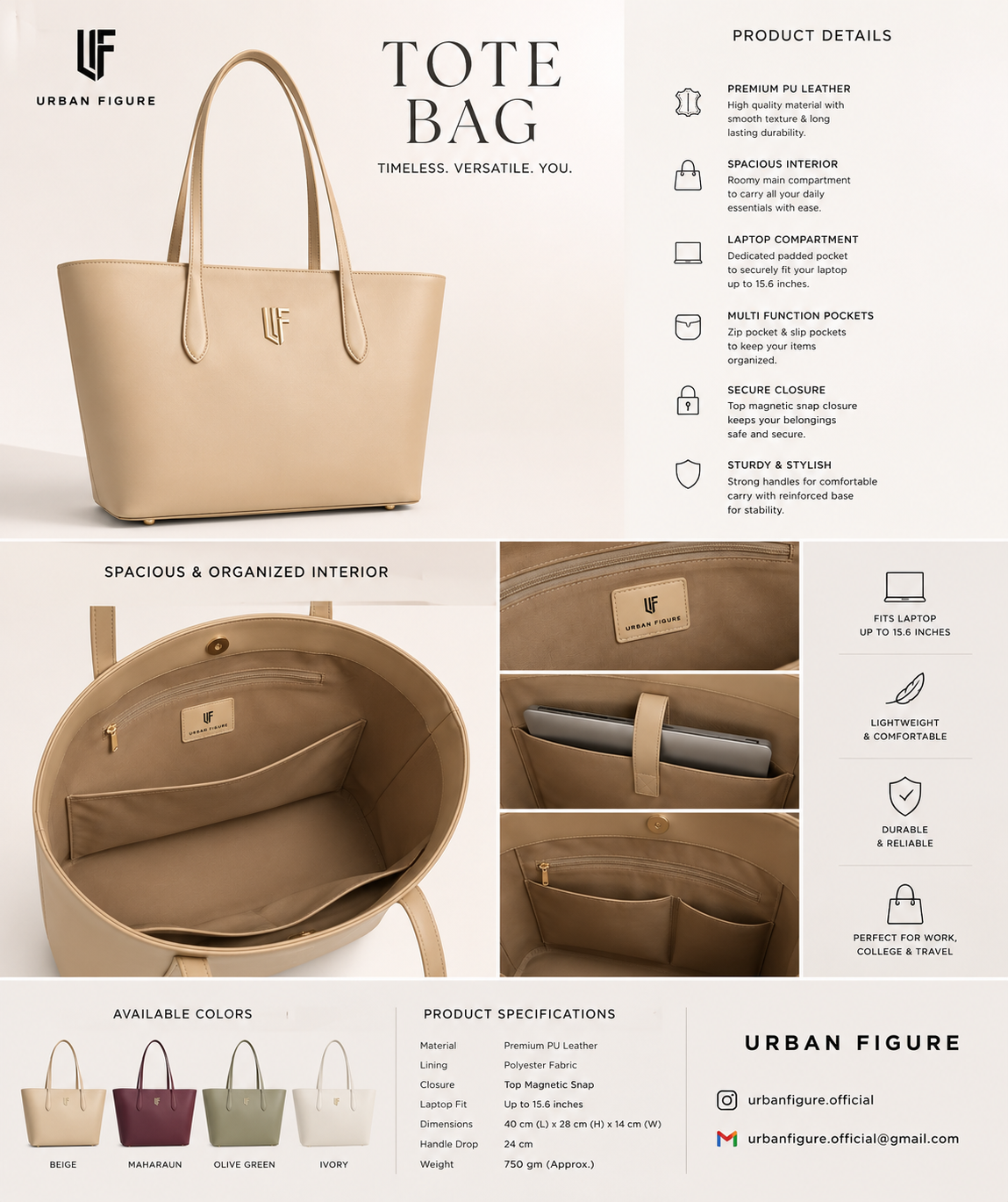 URBAN FIGURE Premium Women’s Tote Bag